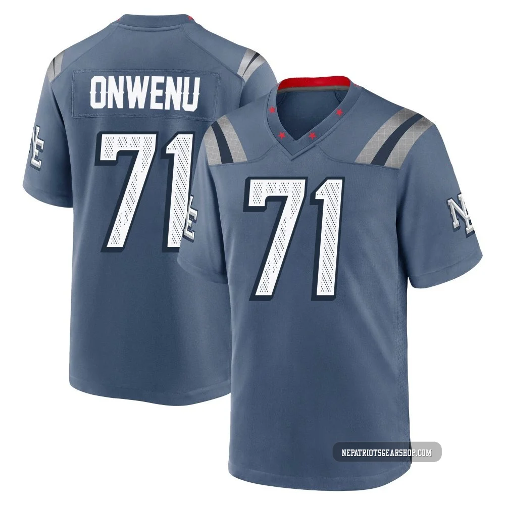 Mike Onwenu ＃71 New England Patriots Game Storm 2025 Rivalries Collection Jersey - Youth Blue