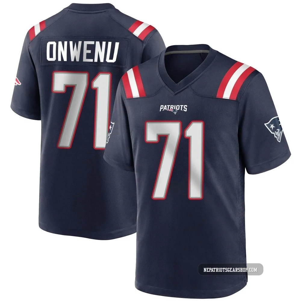 Mike Onwenu ＃71 New England Patriots Game Team Color Jersey - Men's Navy Blue