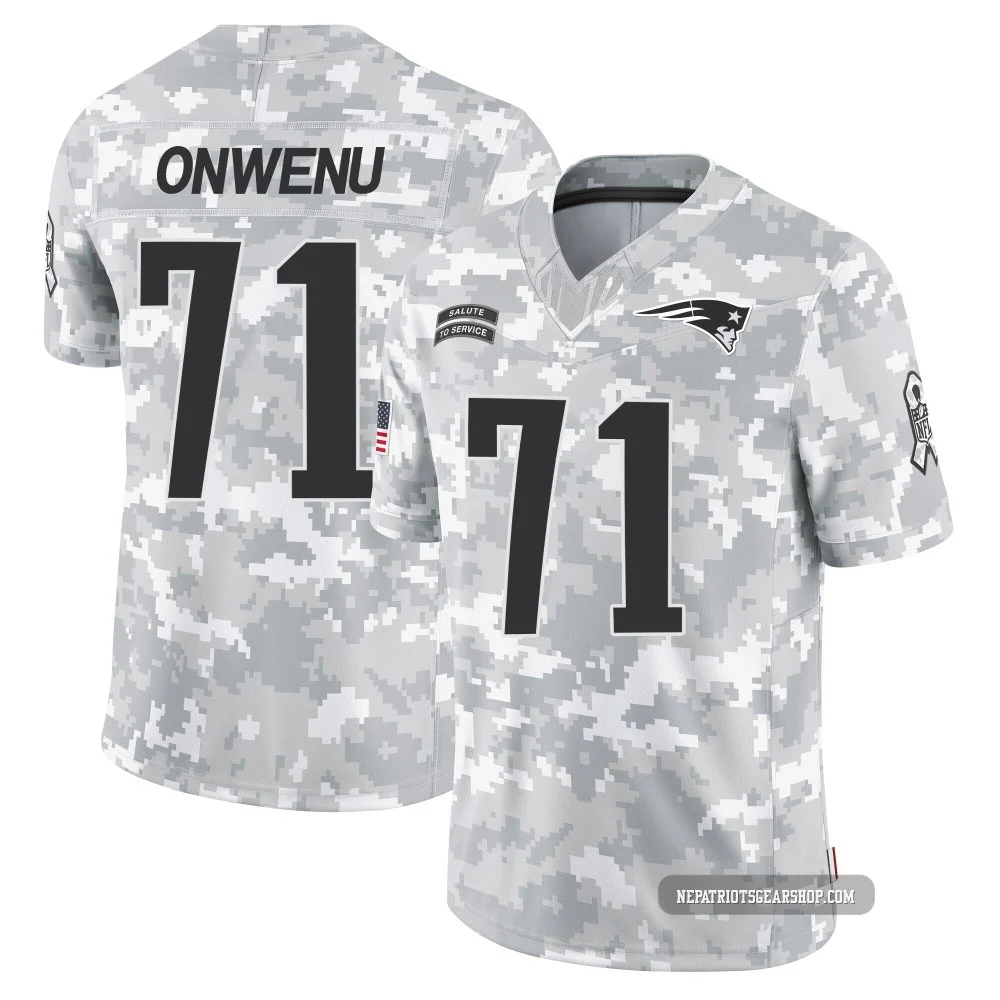 Mike Onwenu ＃71 New England Patriots Limited 2024 Salute to Service Jersey - Men's Arctic Camo