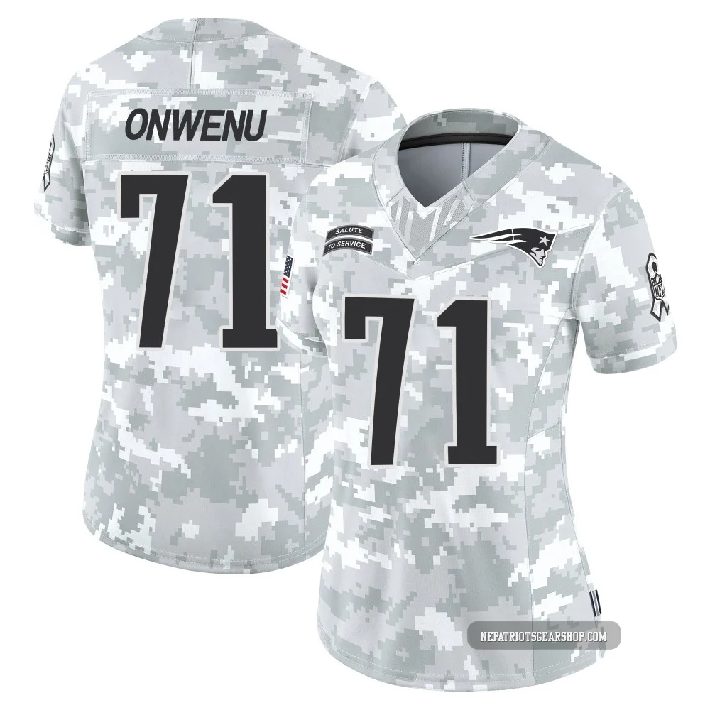 Mike Onwenu ＃71 New England Patriots Limited 2024 Salute to Service Jersey - Women's Arctic Camo