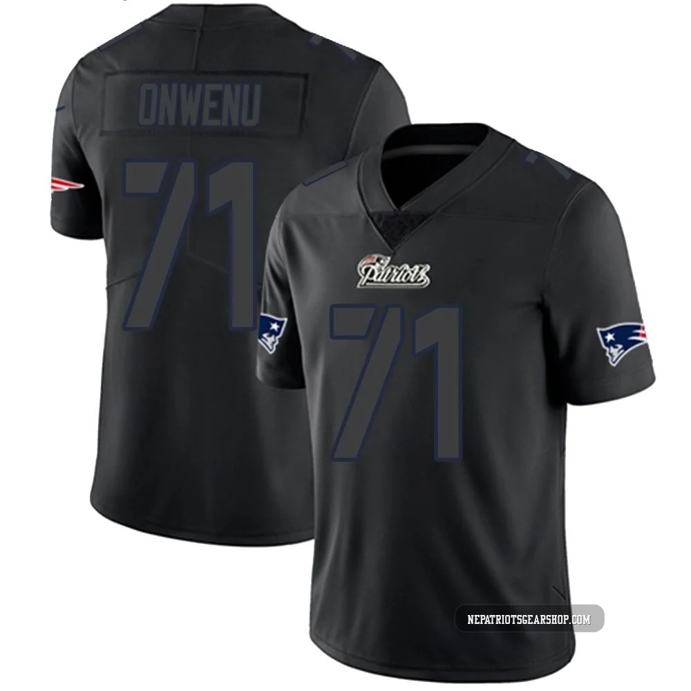 Mike Onwenu ＃71 New England Patriots Limited Jersey - Youth Black Impact