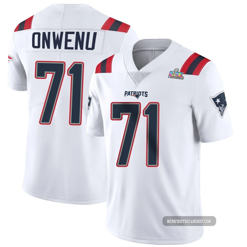 Mike Onwenu ＃71 New England Patriots Limited Vapor Untouchable Super Bowl LX Patch Jersey - Men's White