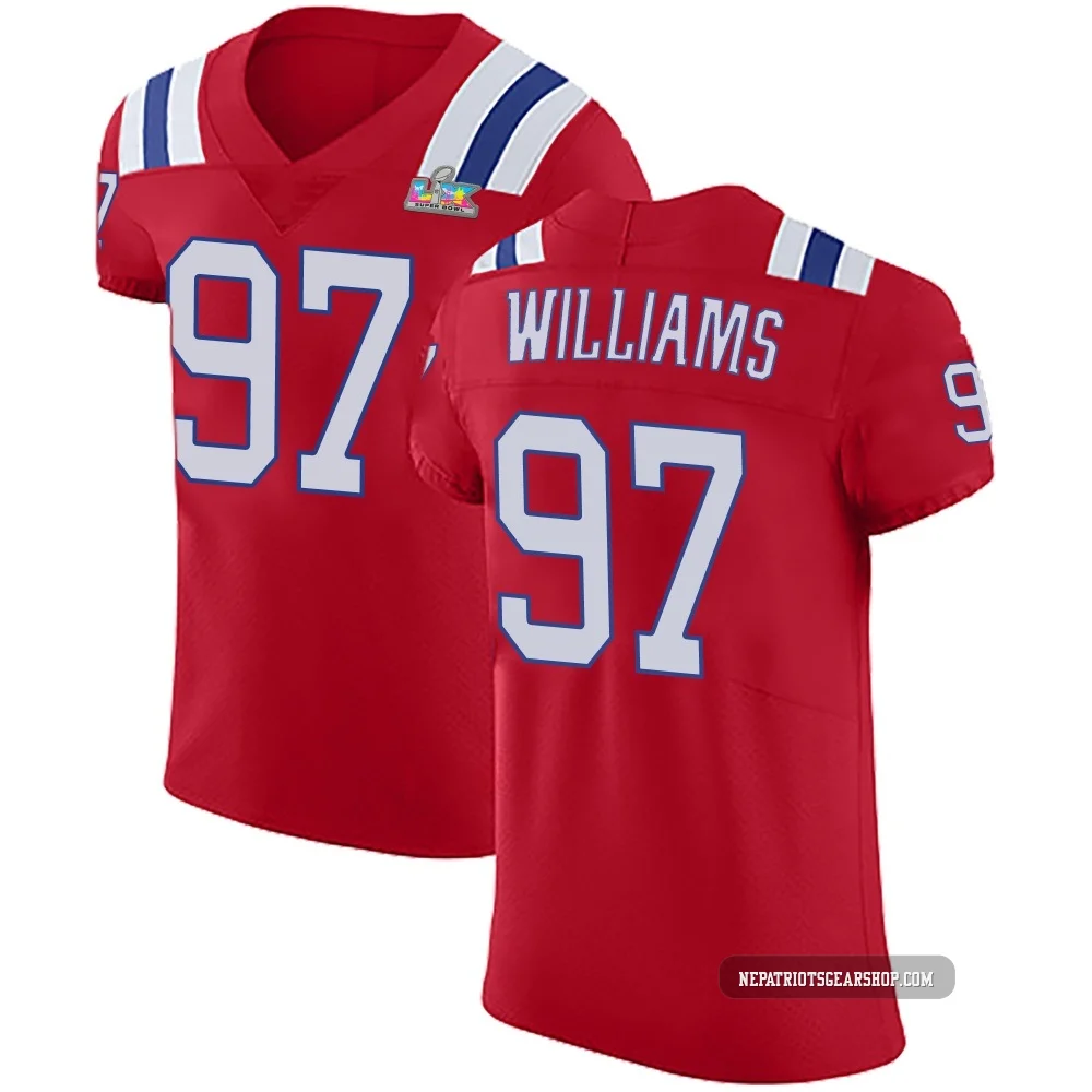 Milton Williams ＃97 New England Patriots Elite Vapor Untouchable Alternate Super Bowl LX Patch Jersey - Men's Red