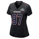 Milton Williams ＃97 New England Patriots Game Carbon Fashion Super Bowl LX Patch Jersey - Women's Black