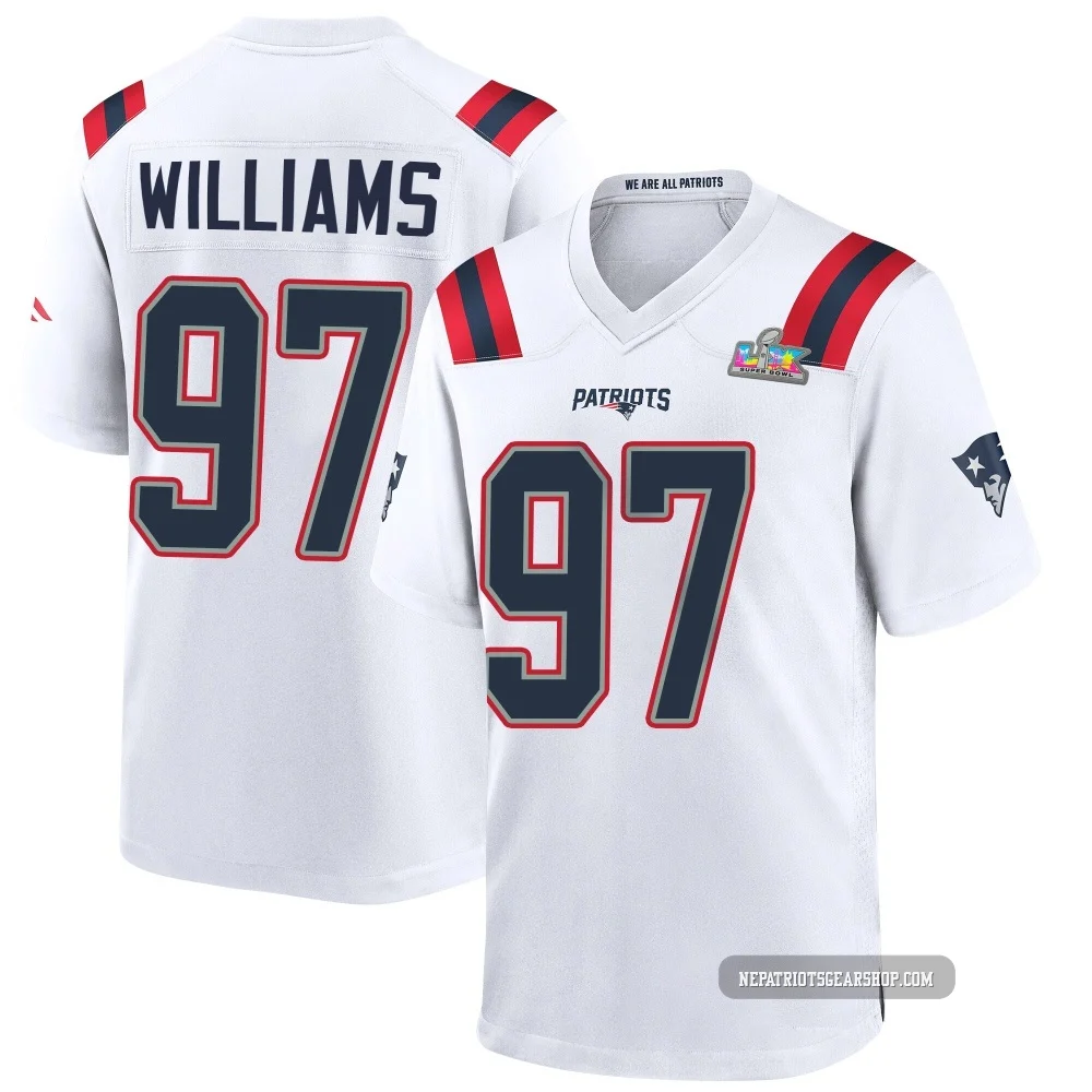 Milton Williams ＃97 New England Patriots Game Super Bowl LX Patch Jersey - Men's White