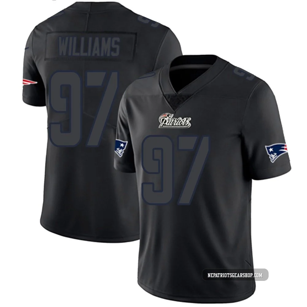 Milton Williams ＃97 New England Patriots Limited Jersey - Youth Black Impact