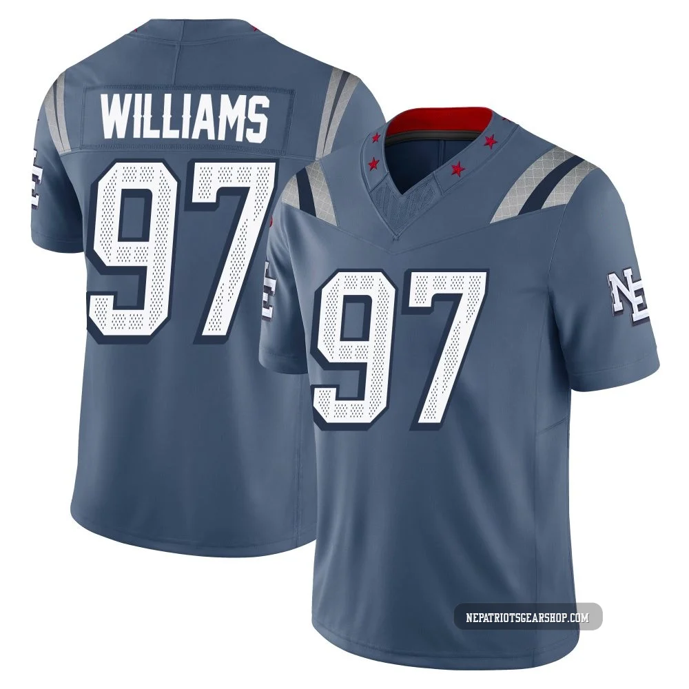 Milton Williams ＃97 New England Patriots Limited Storm 2025 Rivalries Collection Jersey - Men's Blue