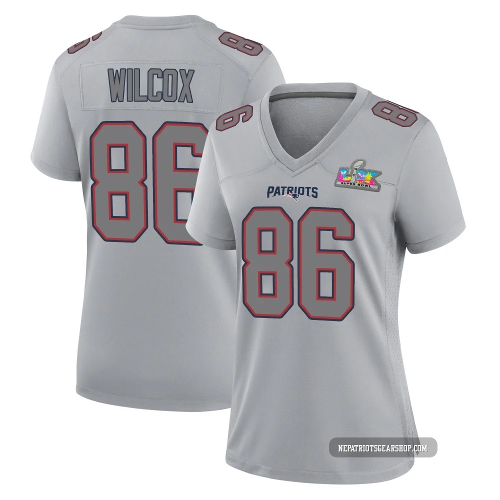 Mitchell Wilcox ＃86 New England Patriots Game Silver Atmosphere Fashion Super Bowl LX Patch Jersey - Women's