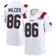 Mitchell Wilcox ＃86 New England Patriots Game Super Bowl LX Patch Jersey - Youth White