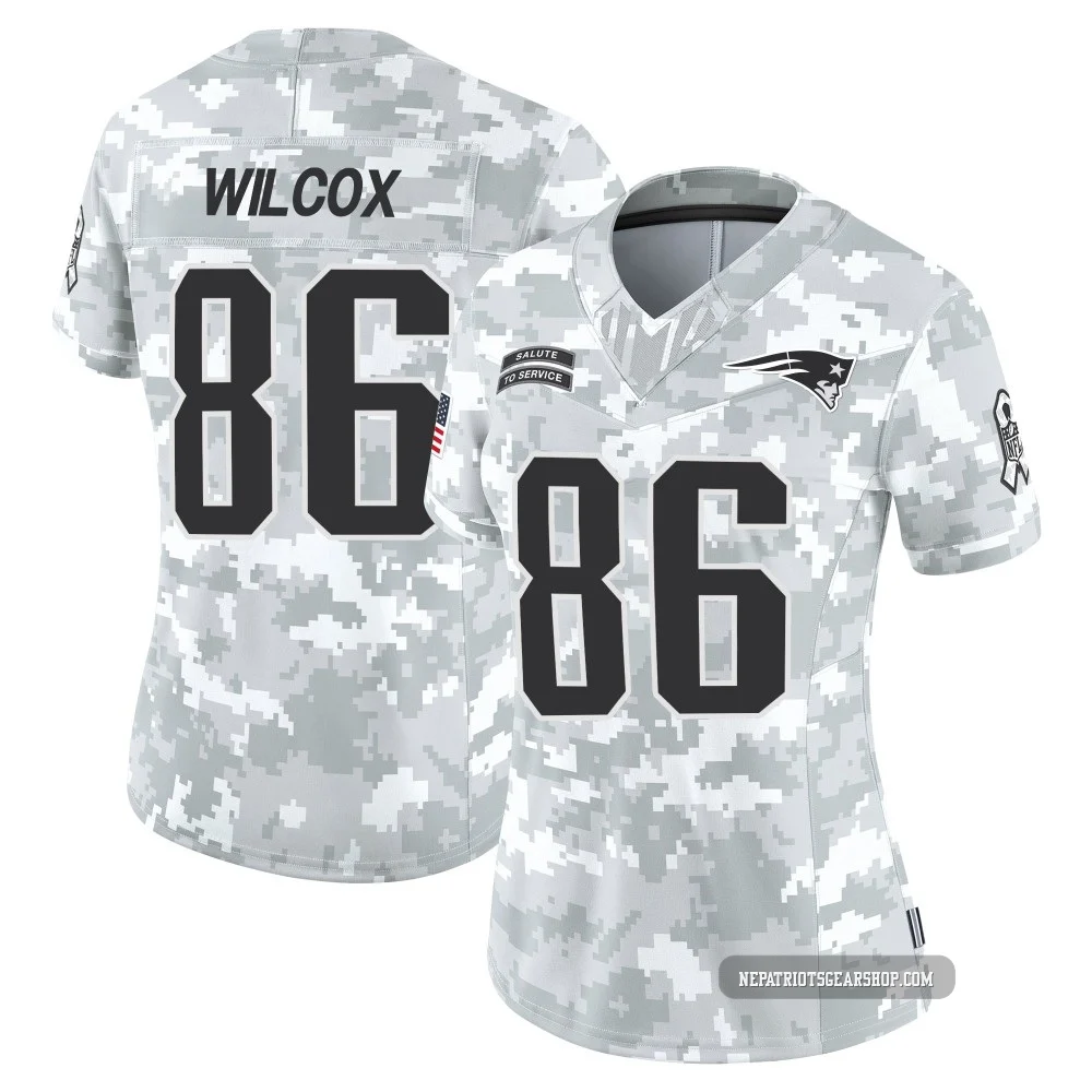 Mitchell Wilcox ＃86 New England Patriots Limited 2024 Salute to Service Jersey - Women's Arctic Camo