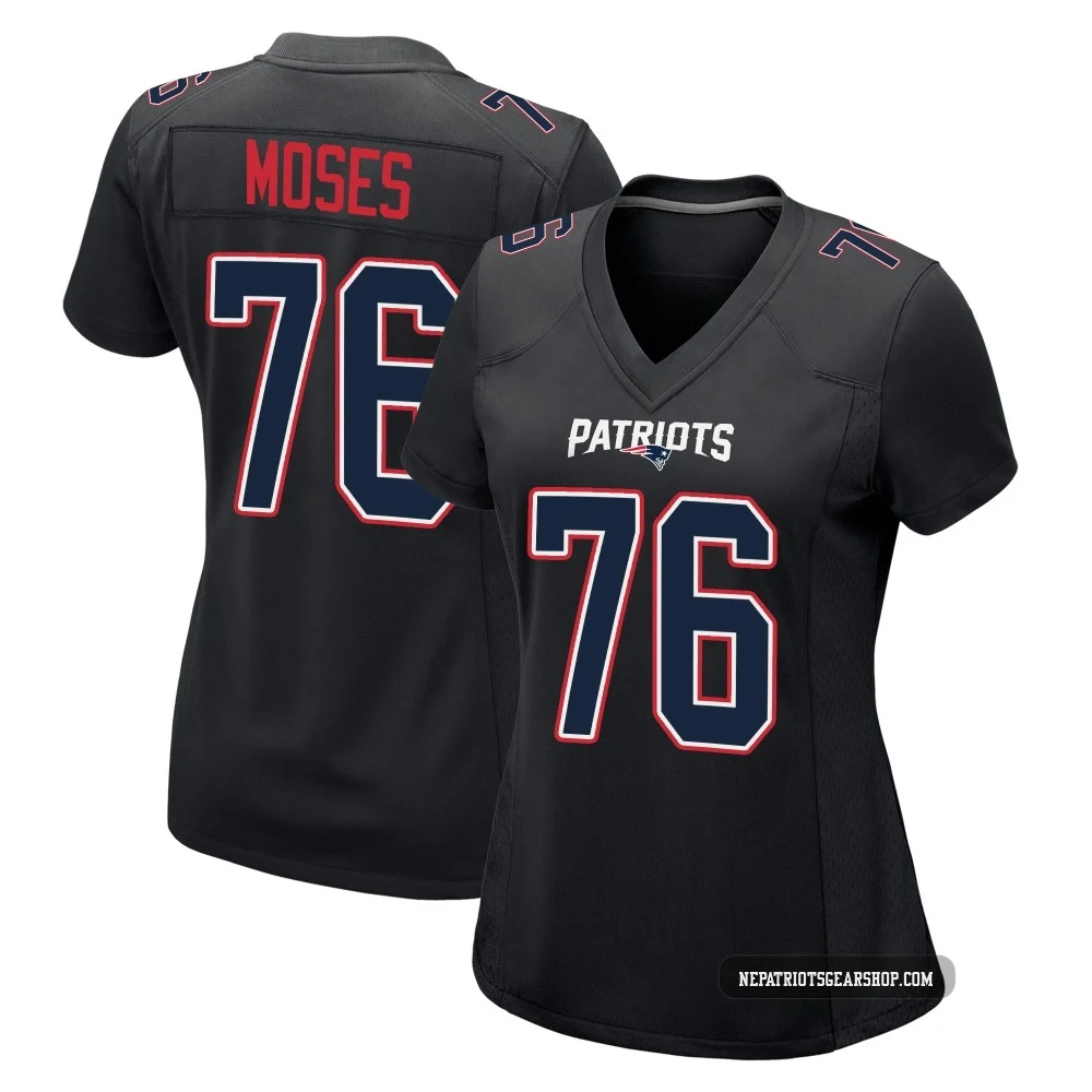 Morgan Moses ＃76 New England Patriots Game Carbon Fashion Jersey - Women's Black
