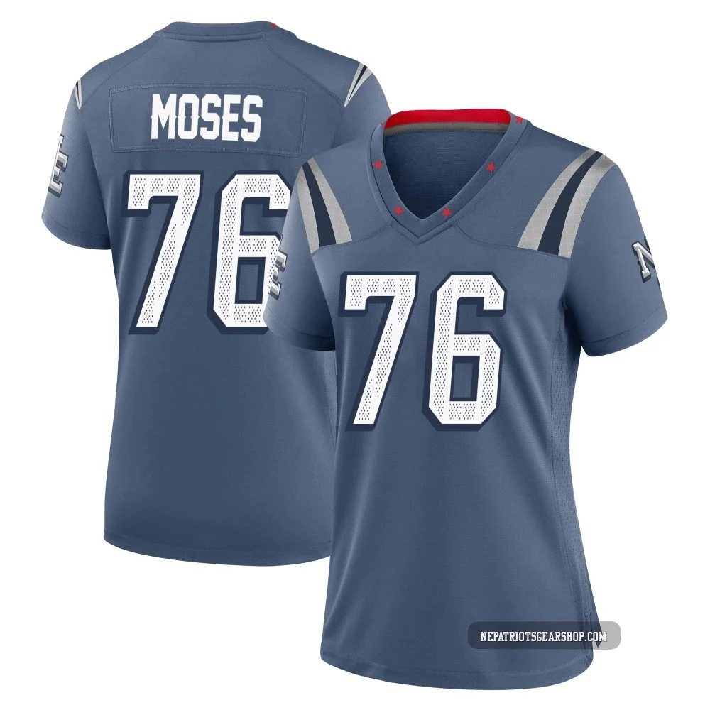 Morgan Moses ＃76 New England Patriots Game Storm 2025 Rivalries Collection Jersey - Women's Blue