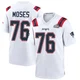 Morgan Moses ＃76 New England Patriots Game Super Bowl LX Patch Jersey - Youth White