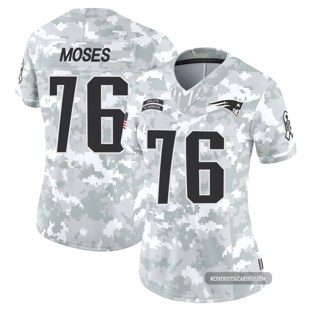 Morgan Moses ＃76 New England Patriots Limited 2024 Salute to Service Jersey - Women's Arctic Camo