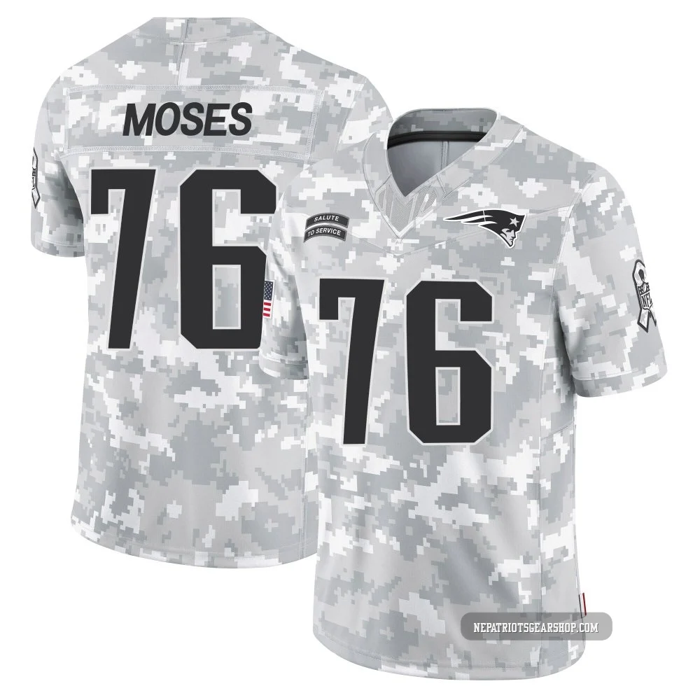 Morgan Moses ＃76 New England Patriots Limited 2024 Salute to Service Jersey - Youth Arctic Camo