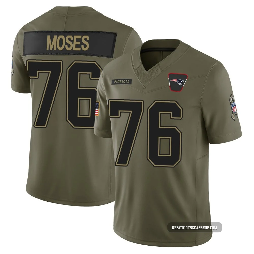 Morgan Moses ＃76 New England Patriots Limited 2025 Salute to Service Jersey - Men's Olive