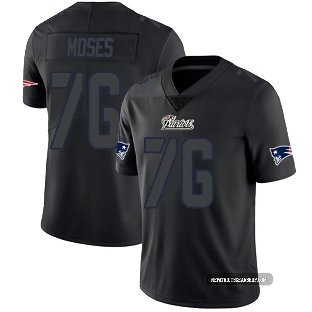 Morgan Moses ＃76 New England Patriots Limited Jersey - Men's Black Impact