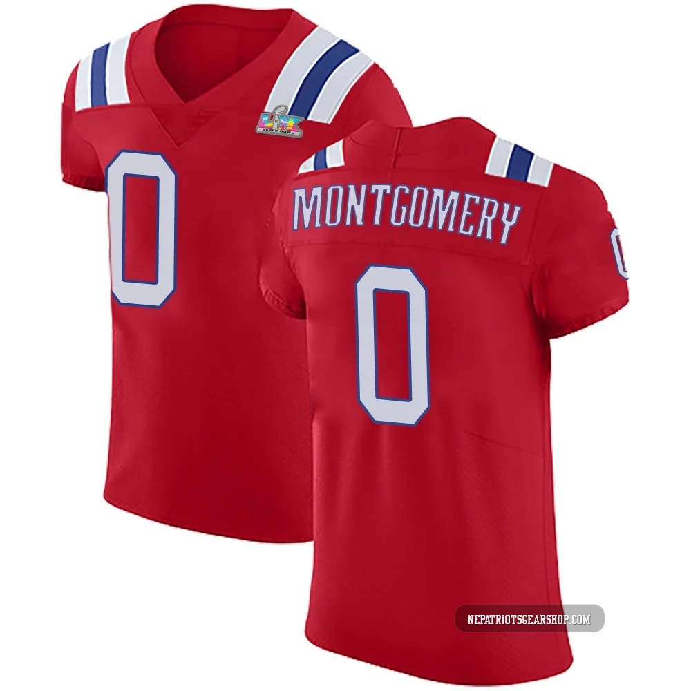 Myles Montgomery ＃0 New England Patriots Elite Vapor Untouchable Alternate Super Bowl LX Patch Jersey - Men's Red