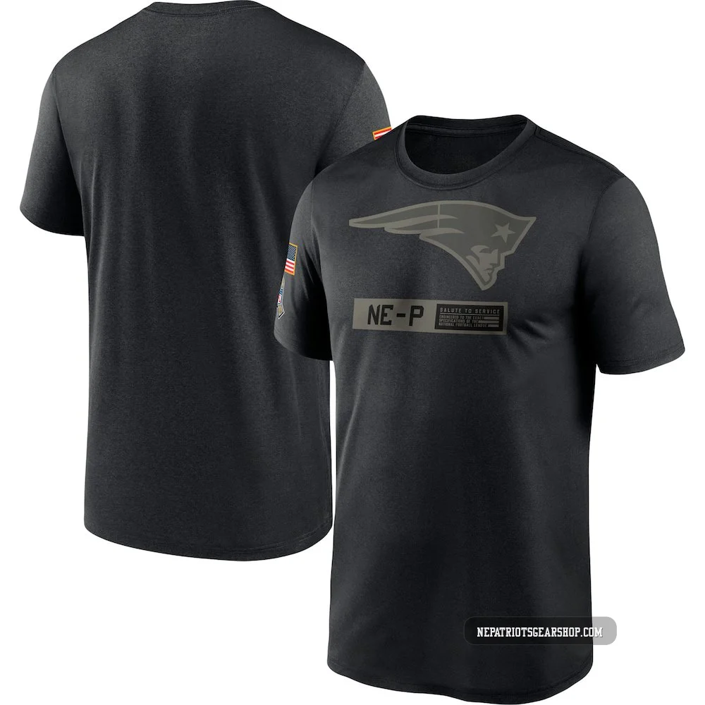New England Patriots 2020 Salute to Service Team Logo Performance T-Shirt - Men's Black
