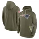 New England Patriots 2022 Salute to Service Therma Performance Pullover Hoodie - Men's Olive
