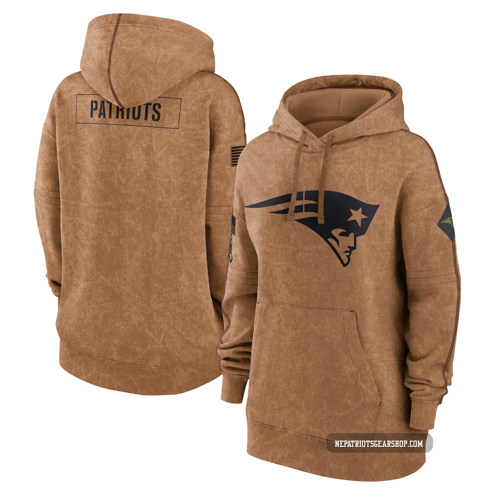 New England Patriots 2023 Salute to Service Pullover Hoodie - Women's Brown