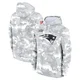 New England Patriots 2024 Salute To Service Pullover Hoodie - Youth White/Gray