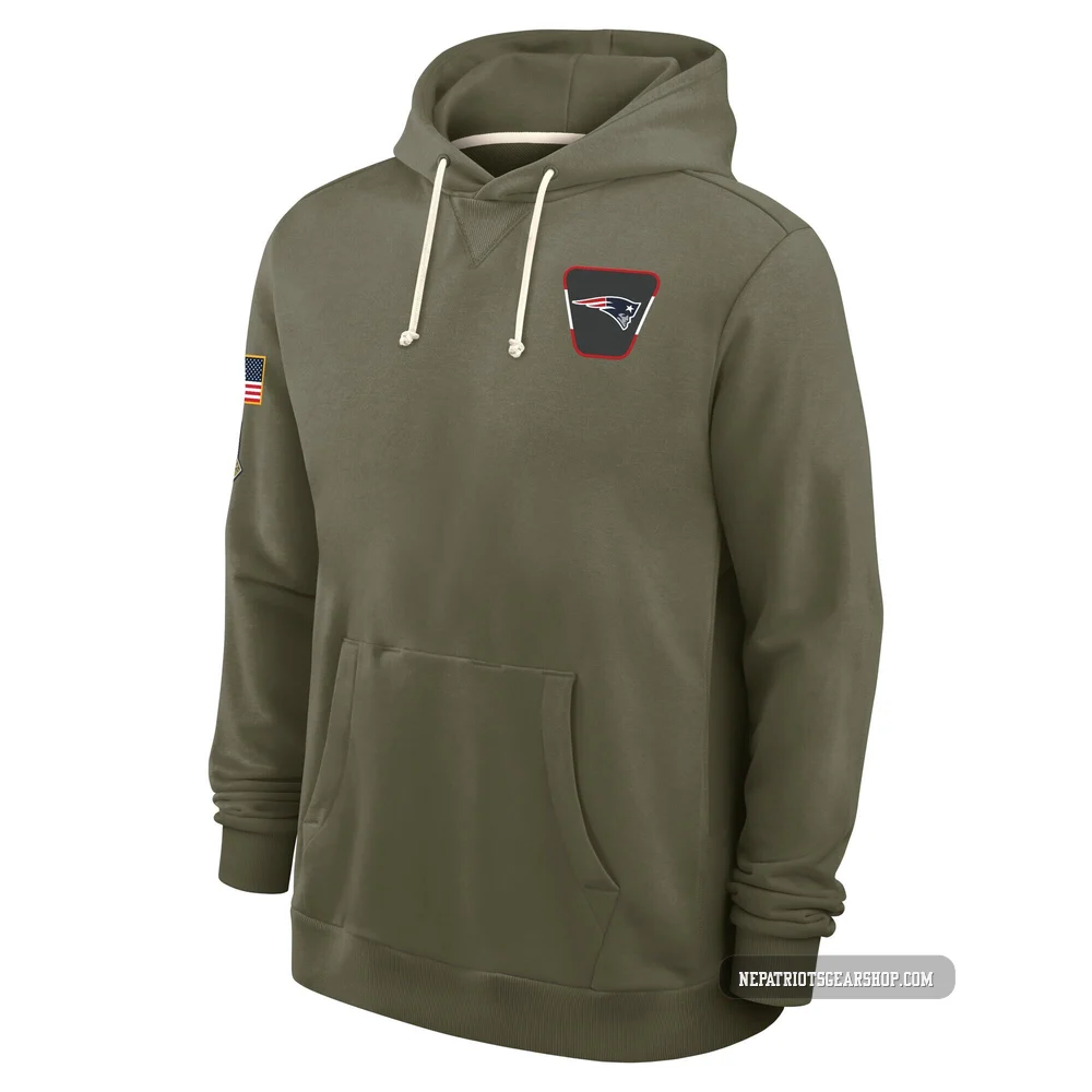 New England Patriots 2025 Salute to Service Sideline Hoodie - Men's Olive