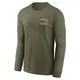 New England Patriots 2025 Salute to Service Sideline Long Sleeve T-Shirt - Men's Olive