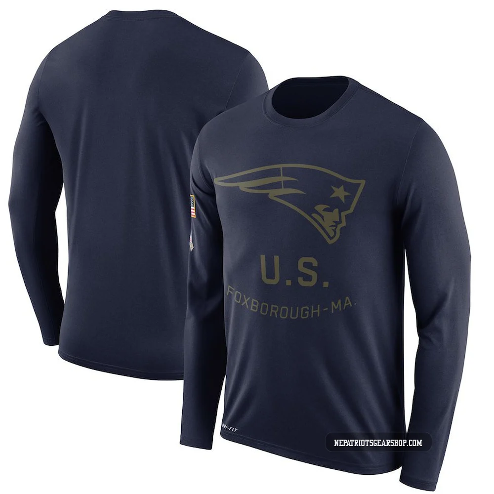 New England Patriots Legend 2018 Salute to Service Sideline Performance Long Sleeve T-Shirt - Men's Navy
