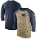 New England Patriots Legend Salute to Service 2017 Sideline Performance Three-Quarter Sleeve T-Shirt - Men's Camo/Navy