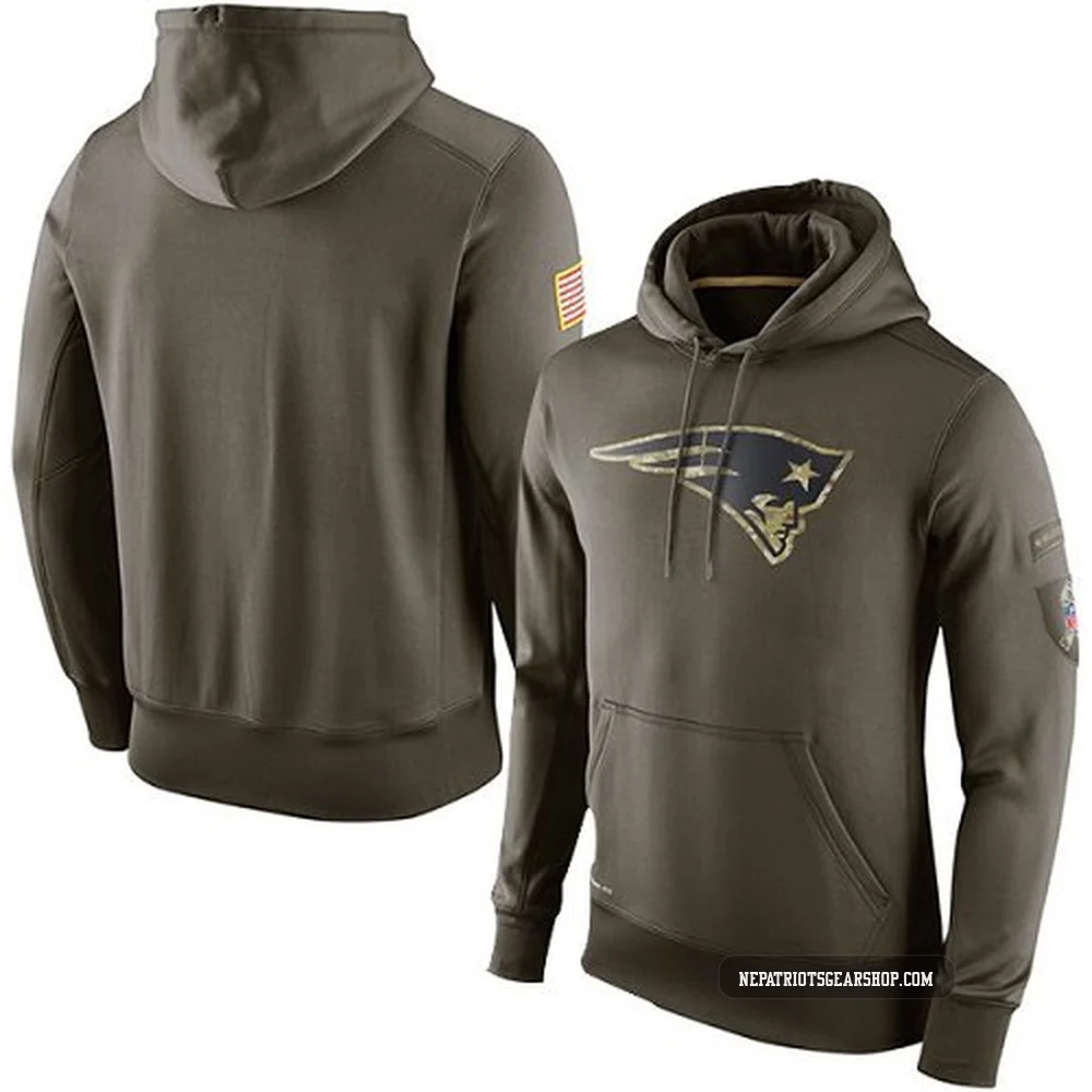 New England Patriots Salute to Service KO Performance Hoodie - Men's Olive