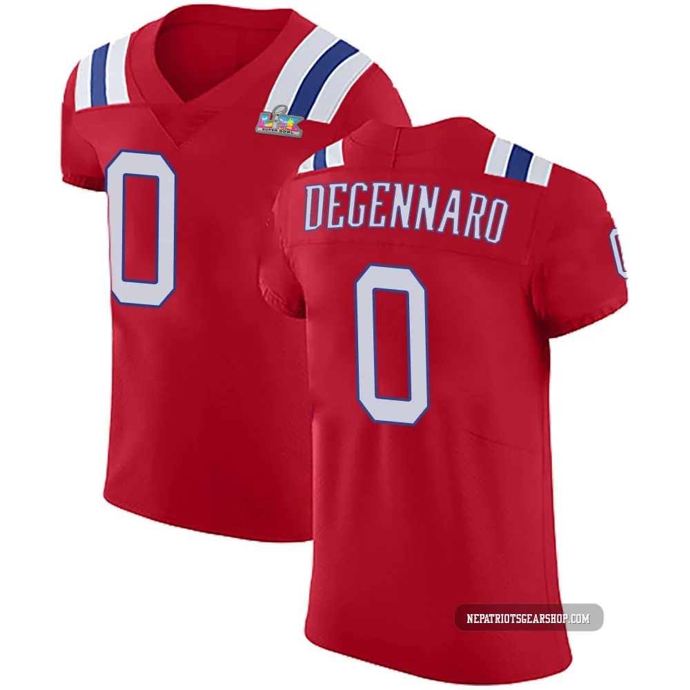 Nick DeGennaro ＃0 New England Patriots Elite Vapor Untouchable Alternate Super Bowl LX Patch Jersey - Men's Red