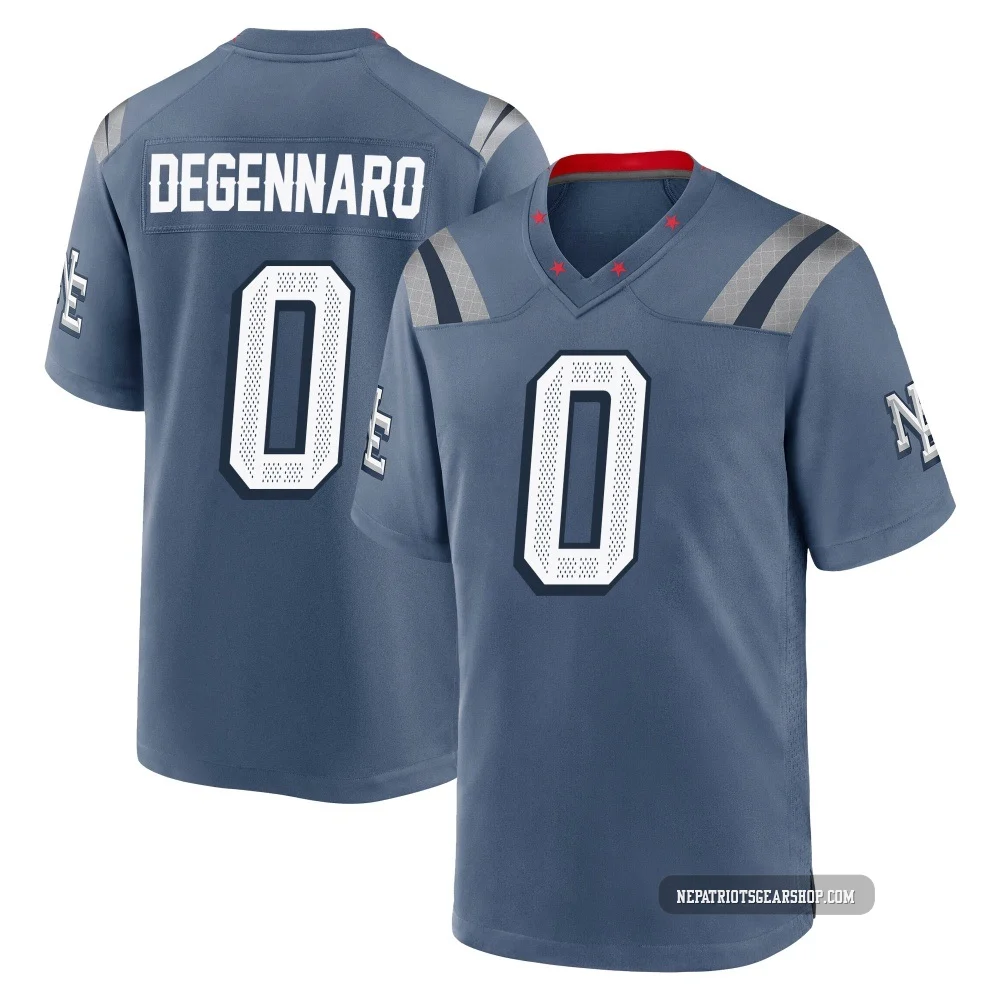 Nick DeGennaro ＃0 New England Patriots Game Storm 2025 Rivalries Collection Jersey - Men's Blue