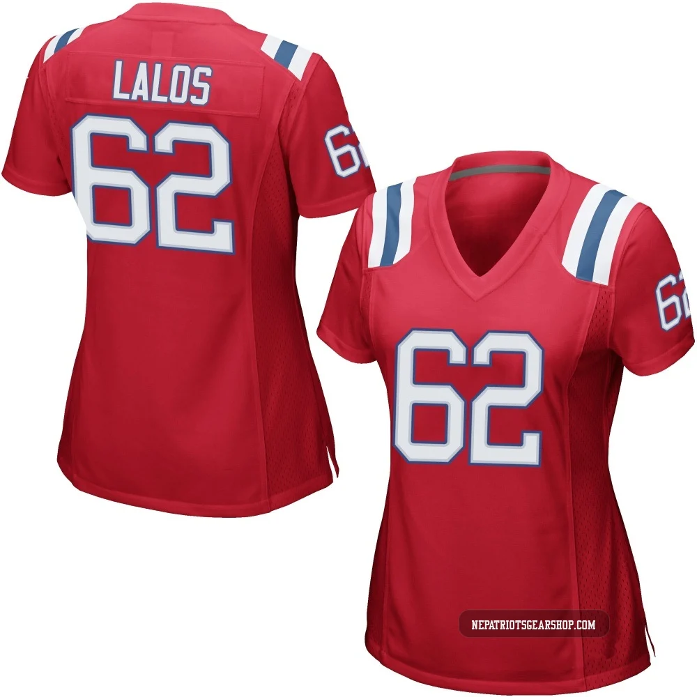 Niko Lalos ＃62 New England Patriots Game Alternate Jersey - Women's Red