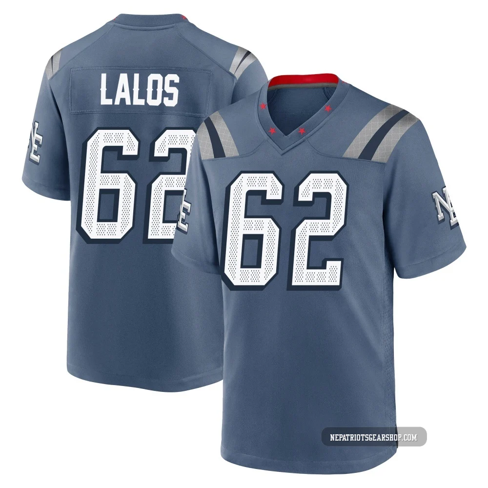 Niko Lalos ＃62 New England Patriots Game Storm 2025 Rivalries Collection Jersey - Youth Blue