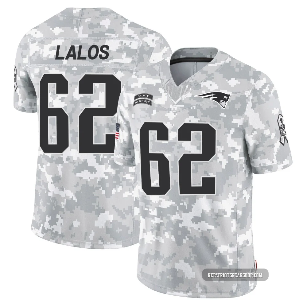 Niko Lalos ＃62 New England Patriots Limited 2024 Salute to Service Jersey - Men's Arctic Camo
