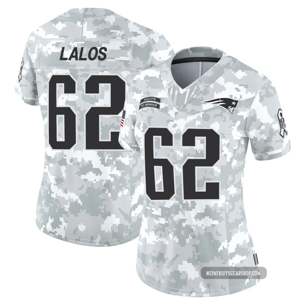 Niko Lalos ＃62 New England Patriots Limited 2024 Salute to Service Jersey - Women's Arctic Camo