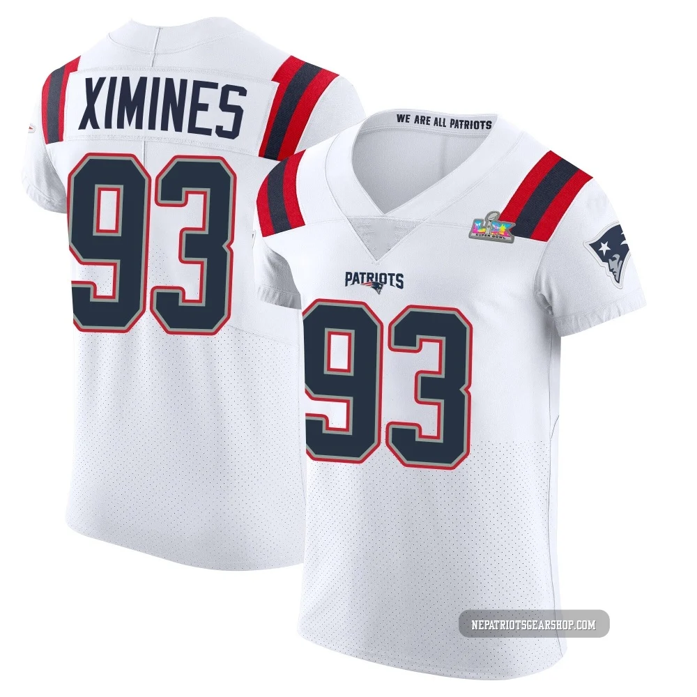 Oshane Ximines ＃93 New England Patriots Elite Vapor Untouchable Super Bowl LX Patch Jersey - Men's White