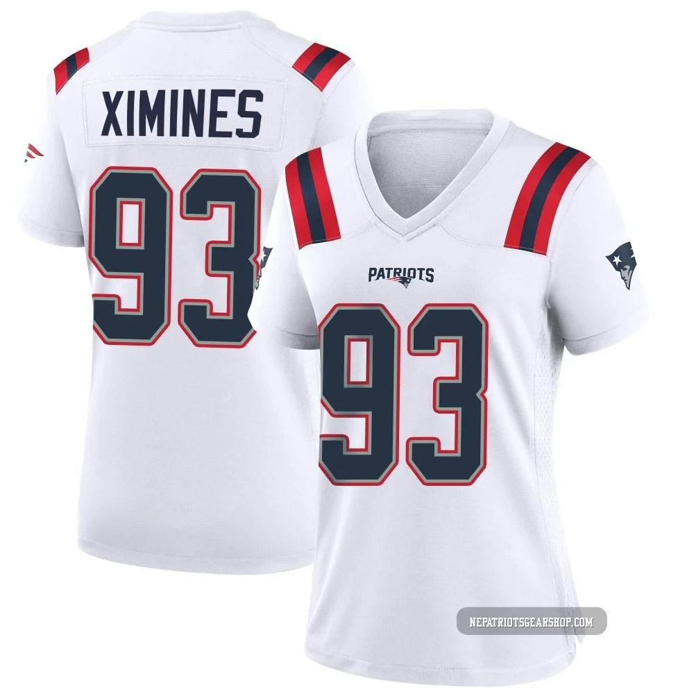 Oshane Ximines ＃93 New England Patriots Game Jersey - Women's White