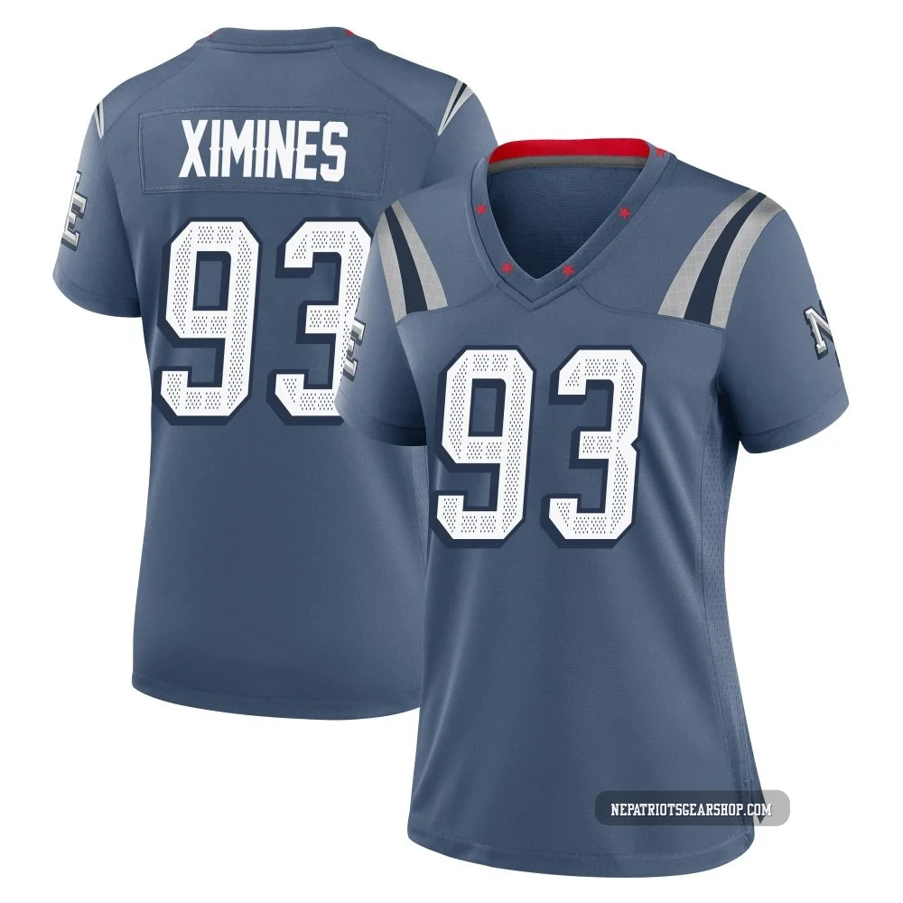 Oshane Ximines ＃93 New England Patriots Game Storm 2025 Rivalries Collection Jersey - Women's Blue