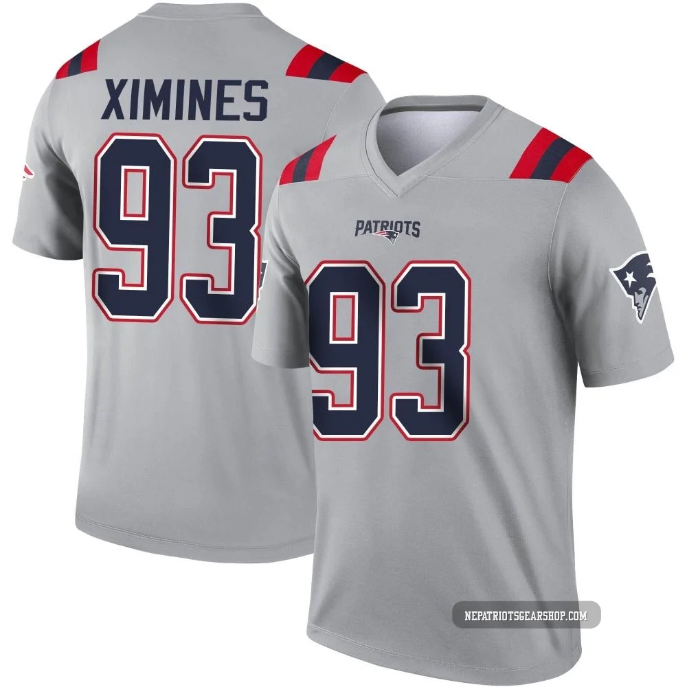 Oshane Ximines ＃93 New England Patriots Legend Inverted Jersey - Youth Gray