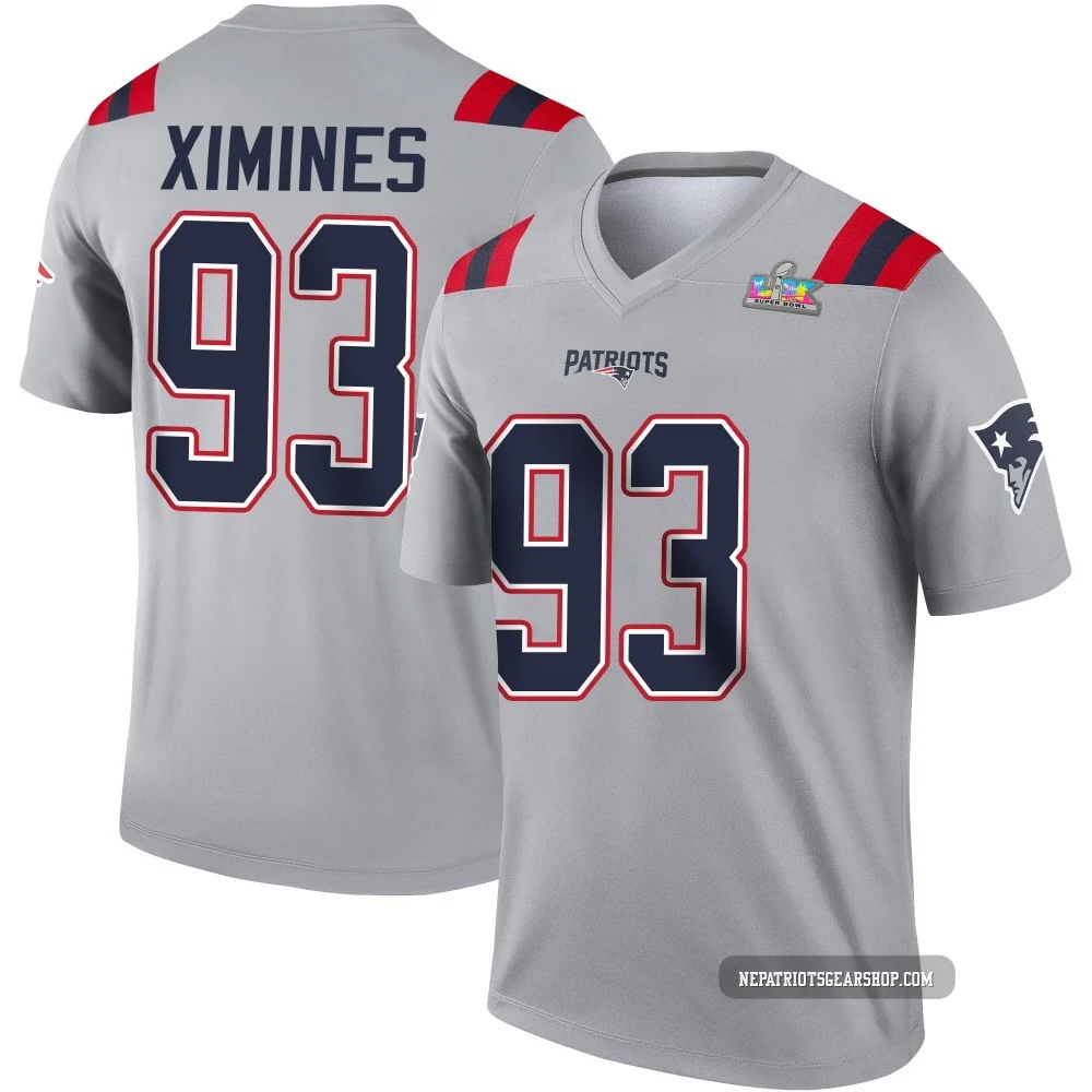 Oshane Ximines ＃93 New England Patriots Legend Inverted Super Bowl LX Patch Jersey - Men's Gray
