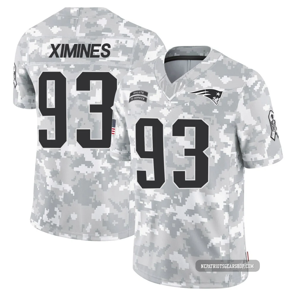 Oshane Ximines ＃93 New England Patriots Limited 2024 Salute to Service Jersey - Youth Arctic Camo