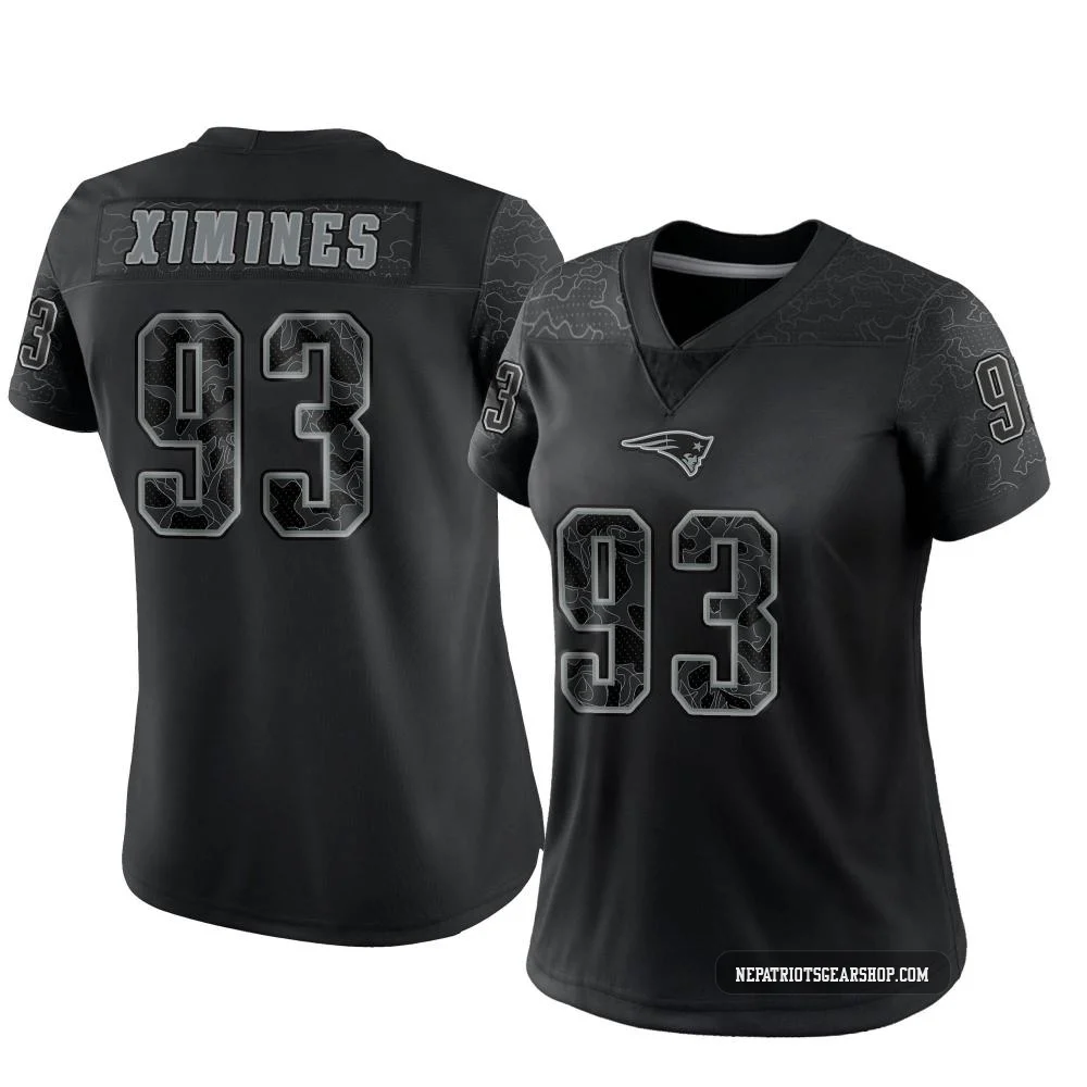 Oshane Ximines ＃93 New England Patriots Limited Reflective Jersey - Women's Black