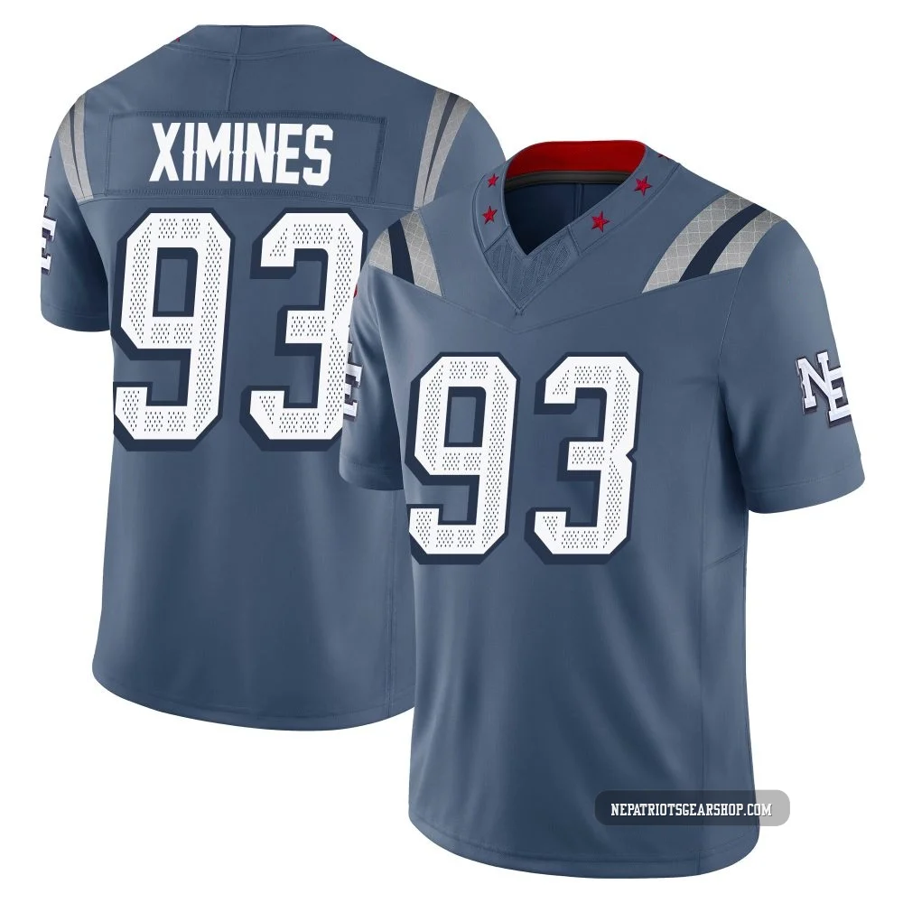 Oshane Ximines ＃93 New England Patriots Limited Storm 2025 Rivalries Collection Jersey - Men's Blue