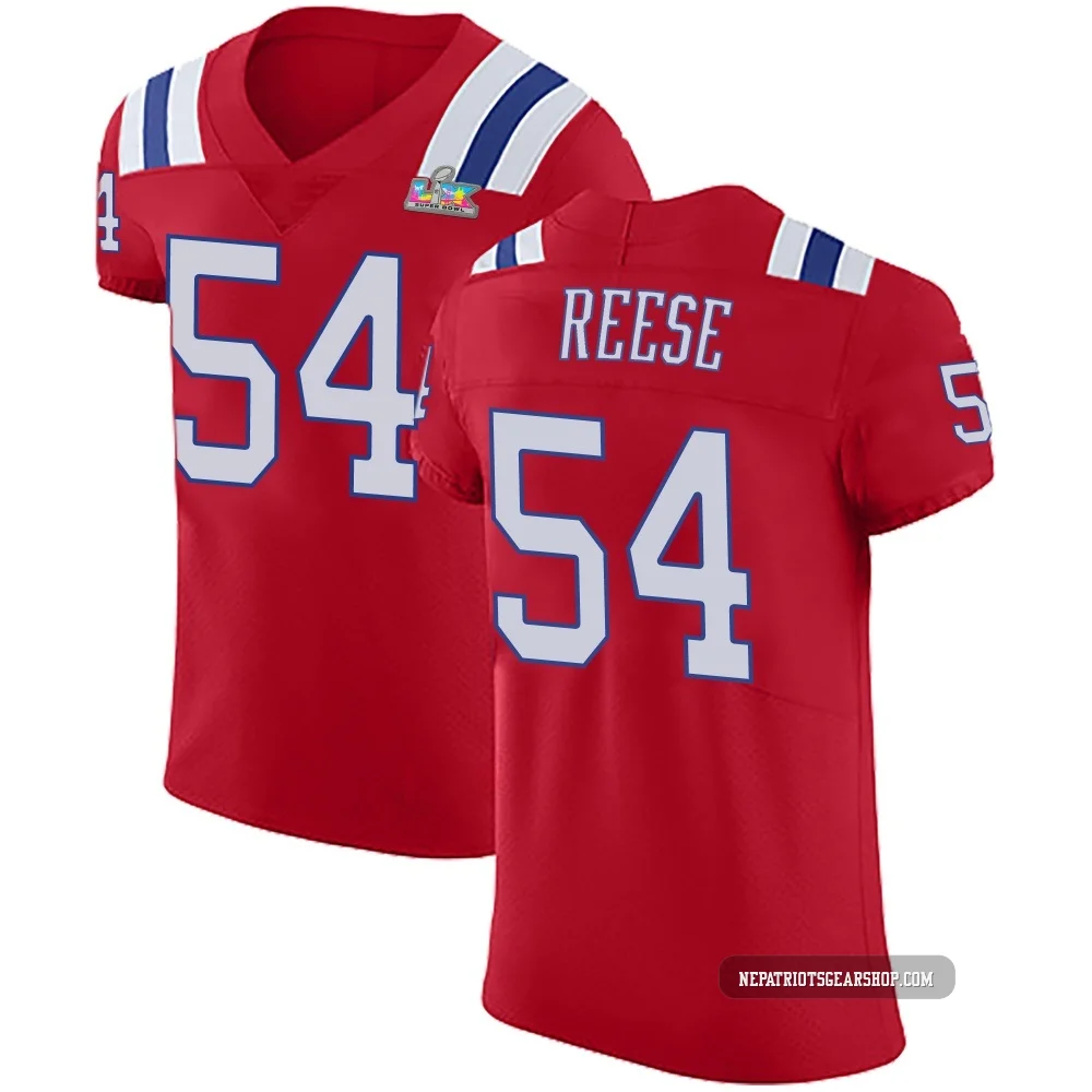 Otis Reese ＃54 New England Patriots Elite Vapor Untouchable Alternate Super Bowl LX Patch Jersey - Men's Red