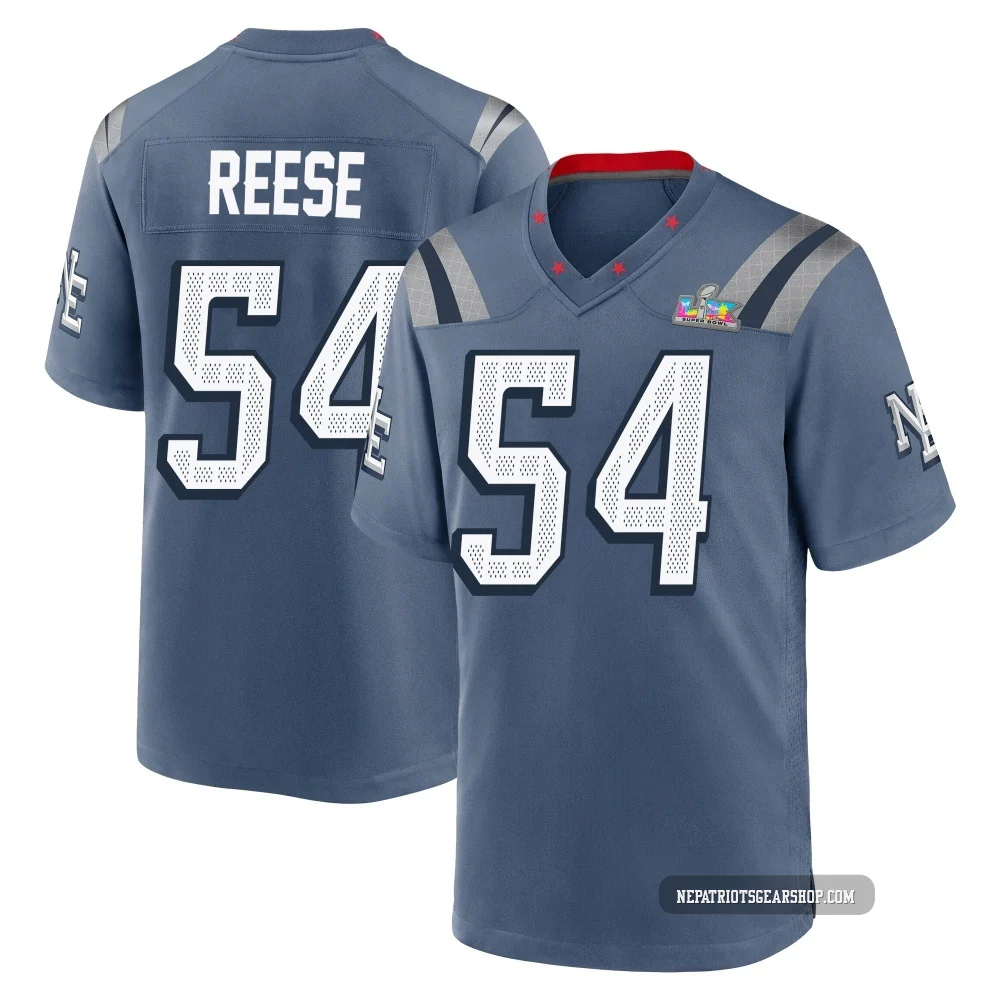 Otis Reese ＃54 New England Patriots Game Storm 2025 Rivalries Collection Super Bowl LX Patch Jersey - Men's Blue