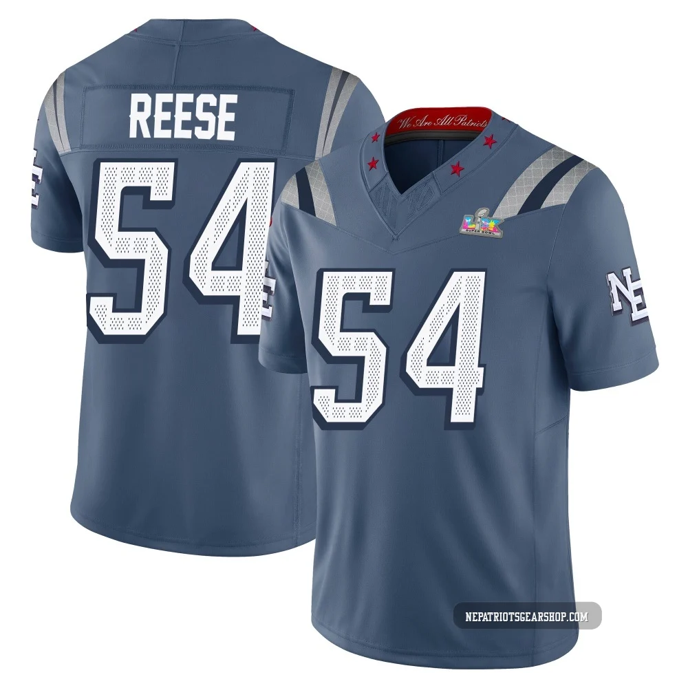 Otis Reese ＃54 New England Patriots Limited Storm 2025 Rivalries Collection Super Bowl LX Patch Jersey - Men's Blue