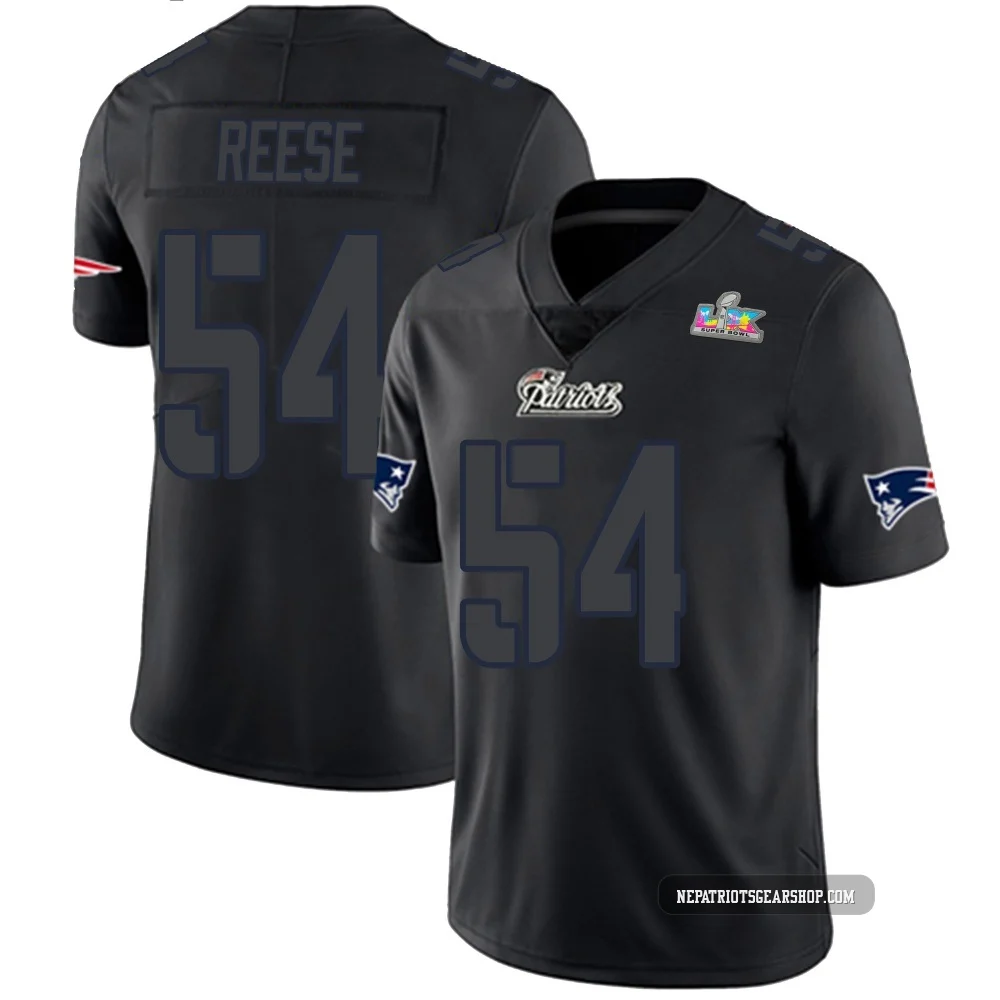 Otis Reese ＃54 New England Patriots Limited Super Bowl LX Patch Jersey - Youth Black Impact