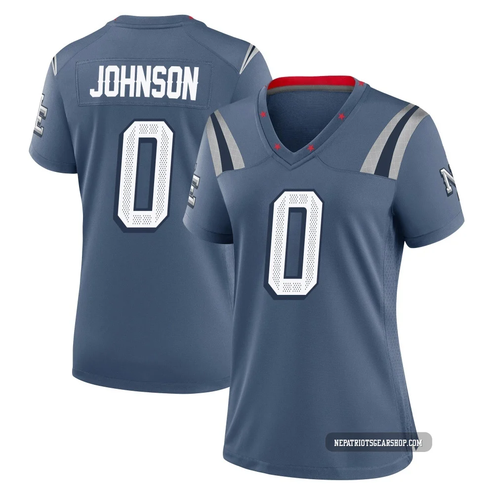 Patrick Johnson ＃0 New England Patriots Game Storm 2025 Rivalries Collection Jersey - Women's Blue
